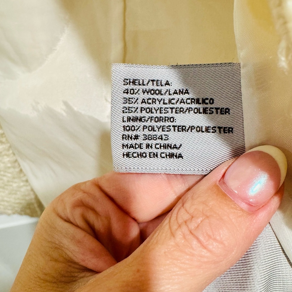 Worthington Cream Wool Blend Coat - Picture 5 of 6